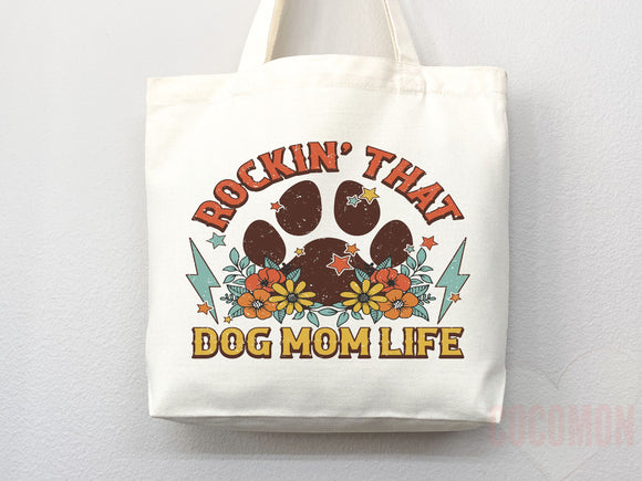 Dog Mom Tote Bag Gift For Dog Mom Animal Lover Tote Shopper Dog Lover Bag New Dog Mom Gift for Her Puppy Mom Tote Shopper Women's Tote Bag