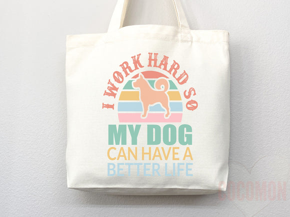 Dog Mom Tote Bag Gift For Dog Mom Animal Lover Tote Shopper Dog Lover Bag New Dog Mom Gift for Her Puppy Mom Tote Shopper Women's Tote Bag