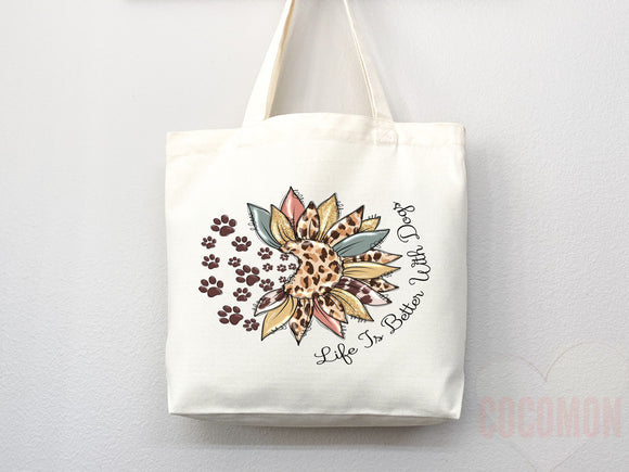 Dog Mom Tote Bag Gift For Dog Mom Animal Lover Tote Shopper Dog Lover Bag New Dog Mom Gift for Her Puppy Mom Tote Shopper Women's Tote Bag