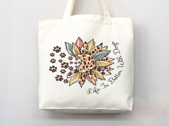 Dog Mom Tote Bag Gift For Dog Mom Animal Lover Tote Shopper Dog Lover Bag New Dog Mom Gift for Her Puppy Mom Tote Shopper Women's Tote Bag