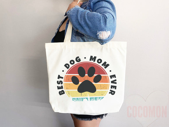 Dog Mom Tote Bag Gift For Dog Mom Animal Lover Tote Shopper Dog Lover Bag New Dog Mom Gift for Her Puppy Mom Tote Shopper Women's Tote Bag