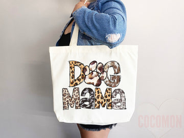 Dog Mom Tote Bag Gift For Dog Mom Animal Lover Tote Shopper Dog Lover Bag New Dog Mom Gift for Her Puppy Mom Tote Shopper Women's Tote Bag