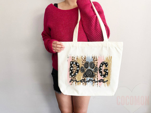 Dog Mom Tote Bag Gift For Dog Mom Animal Lover Tote Shopper Dog Lover Bag New Dog Mom Gift for Her Puppy Mom Tote Shopper Women's Tote Bag