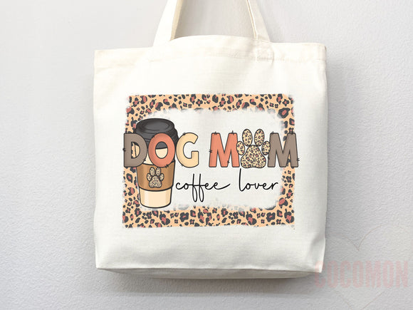 Dog Mom Tote Bag Coffee Lover Gift For Dog Mom Animal Lover Tote Shopper Dog Lover Bag New Dog Mom Gift for Her Puppy Mom Women's Tote Bag