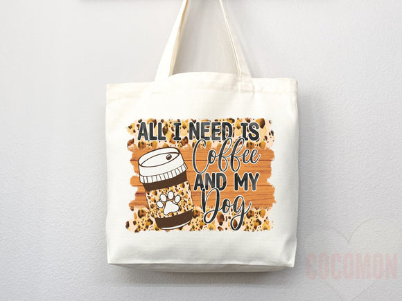 Dog Mom Tote Bag Coffee Lover Gift For Dog Mom Animal Lover Tote Shopper Dog Lover Bag New Dog Mom Gift for Her Puppy Mom Women's Tote Bag