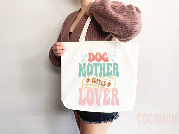 Dog Mom Tote Bag Coffee Lover Gift For Dog Mom Animal Lover Tote Shopper Dog Lover Bag New Dog Mom Gift for Her Puppy Mom Women's Tote Bag