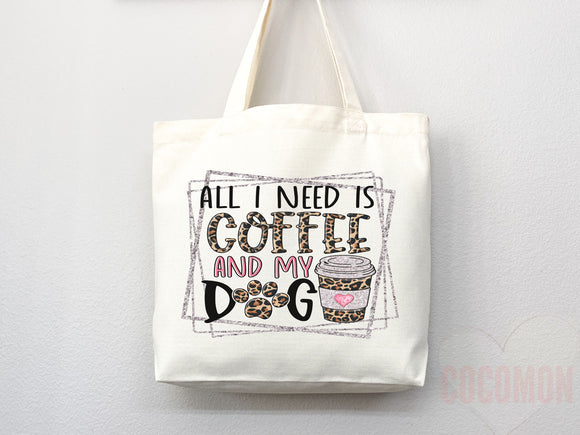 Dog Mom Tote Bag Coffee Lover Gift For Dog Mom Animal Lover Tote Shopper Dog Lover Bag New Dog Mom Gift for Her Puppy Mom Women's Tote Bag