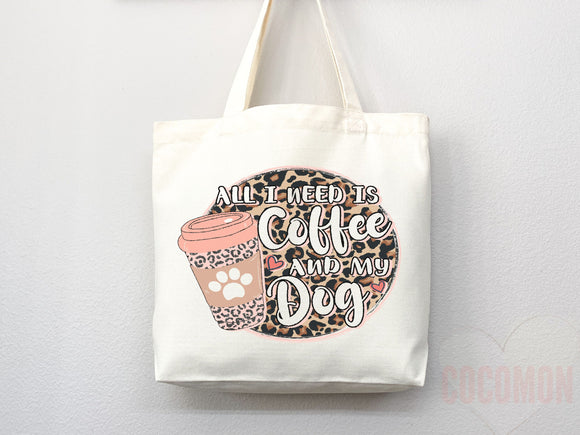 Dog Mom Tote Bag Coffee Lover Gift For Dog Mom Animal Lover Tote Shopper Dog Lover Bag New Dog Mom Gift for Her Puppy Mom Women's Tote Bag
