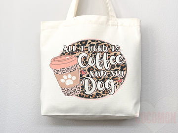 Dog Mom Tote Bag Coffee Lover Gift For Dog Mom Animal Lover Tote Shopper Dog Lover Bag New Dog Mom Gift for Her Puppy Mom Women's Tote Bag