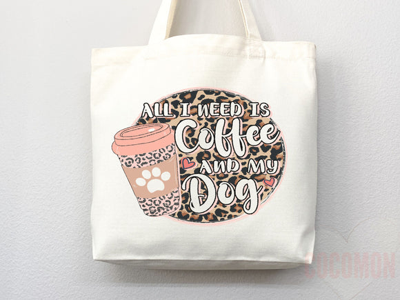 Dog Mom Tote Bag Coffee Lover Gift For Dog Mom Animal Lover Tote Shopper Dog Lover Bag New Dog Mom Gift for Her Puppy Mom Women's Tote Bag