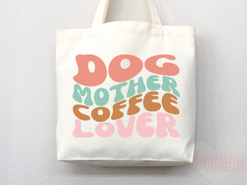 Dog Mom Tote Bag Coffee Lover Gift For Dog Mom Animal Lover Tote Shopper Dog Lover Bag New Dog Mom Gift for Her Puppy Mom Women's Tote Bag