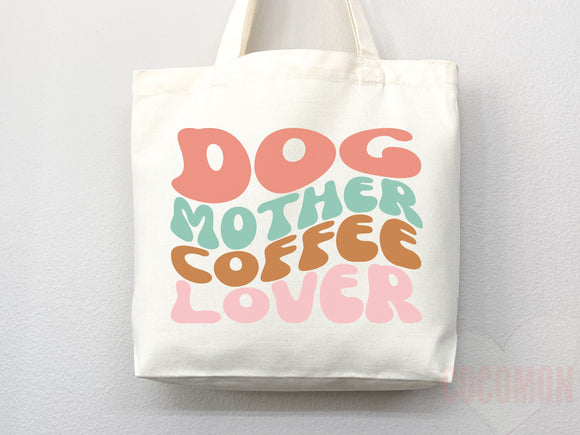 Dog Mom Tote Bag Coffee Lover Gift For Dog Mom Animal Lover Tote Shopper Dog Lover Bag New Dog Mom Gift for Her Puppy Mom Women's Tote Bag
