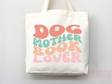 Dog Mom Tote Bag Book Lover Gift For Dog Mom Animal Lover Tote Shopper Dog Lover Bag New Dog Mom Gift for Her Puppy Mom Women's Tote Bag