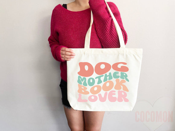 Dog Mom Tote Bag Book Lover Gift For Dog Mom Animal Lover Tote Shopper Dog Lover Bag New Dog Mom Gift for Her Puppy Mom Women's Tote Bag