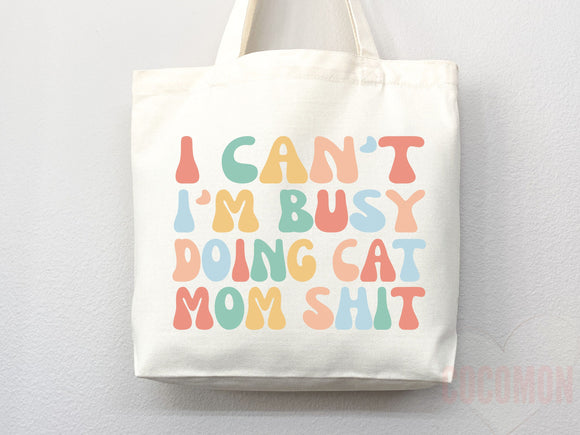 Cat Mom Tote Bag Gift For Cat Mom Animal Lover Tote Shopper Cat Lover Bag New Cat Mom Gift for Her Kitten Mom Tote Shopper Women's Tote Bag
