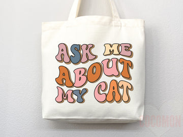Cat Mom Tote Bag Gift For Cat Mom Animal Lover Tote Shopper Cat Lover Bag New Cat Mom Gift for Her Kitten Mom Tote Shopper Women's Tote Bag