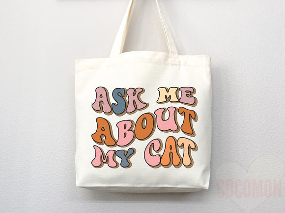 Cat Mom Tote Bag Gift For Cat Mom Animal Lover Tote Shopper Cat Lover Bag New Cat Mom Gift for Her Kitten Mom Tote Shopper Women's Tote Bag