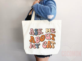 Cat Mom Tote Bag Gift For Cat Mom Animal Lover Tote Shopper Cat Lover Bag New Cat Mom Gift for Her Kitten Mom Tote Shopper Women's Tote Bag