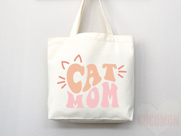 Cat Mom Tote Bag Gift For Cat Mom Animal Lover Tote Shopper Cat Lover Bag New Cat Mom Gift for Her Kitten Mom Tote Shopper Women's Tote Bag
