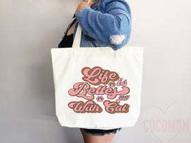 Cat Mom Tote Bag Gift For Cat Mom Animal Lover Tote Shopper Cat Lover Bag New Cat Mom Gift for Her Kitten Mom Tote Shopper Women's Tote Bag