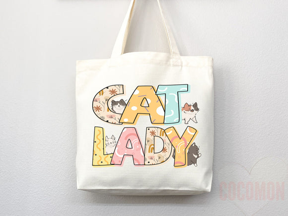 Cat Mom Tote Bag Gift For Cat Mom Animal Lover Tote Shopper Cat Lover Bag New Cat Mom Gift for Her Kitten Mom Tote Shopper Women's Tote Bag