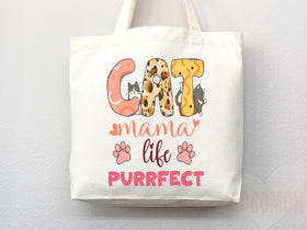 Cat Mom Tote Bag — Gift for Cat Lover (018)