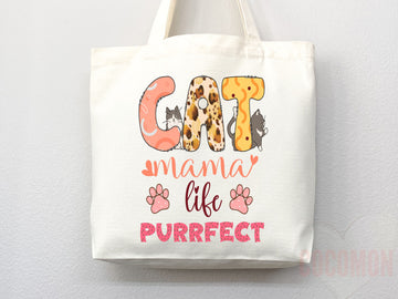 Cat Mom Tote Bag Gift For Cat Mom Animal Lover Tote Shopper Cat Lover Bag New Cat Mom Gift for Her Kitten Mom Tote Shopper Women's Tote Bag