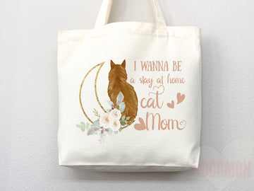 Cat Mom Tote Bag Gift For Cat Mom Animal Lover Tote Shopper Cat Lover Bag New Cat Mom Gift for Her Kitten Mom Tote Shopper Women's Tote Bag