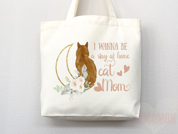 Cat Mom Tote Bag Gift For Cat Mom Animal Lover Tote Shopper Cat Lover Bag New Cat Mom Gift for Her Kitten Mom Tote Shopper Women's Tote Bag