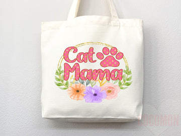 Cat Mom Tote Bag Gift For Cat Mom Animal Lover Tote Shopper Cat Lover Bag New Cat Mom Gift for Her Kitten Mom Tote Shopper Women's Tote Bag