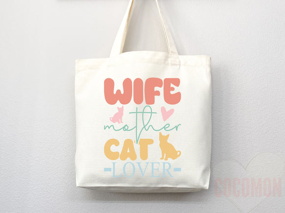 Cat Mom Tote Bag Gift For Cat Mom Animal Lover Tote Shopper Cat Lover Bag New Cat Mom Gift for Her Kitten Mom Tote Shopper Women's Tote Bag