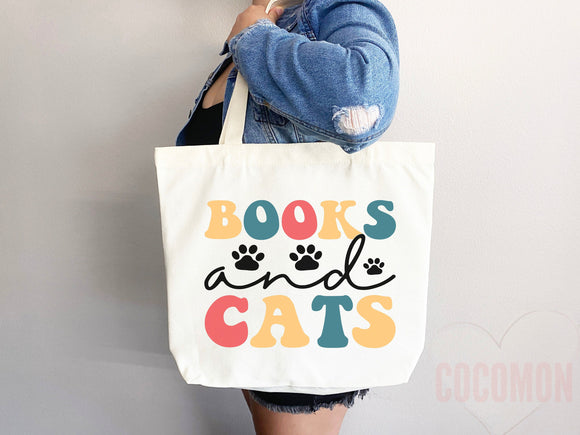 Cat Mom Tote Bag Book Lover Gift For Cat Mom Animal Lover Tote Shopper Cat Lover Bag New Cat Mom Gift for Her Kitten Mom Tote Women's Tote