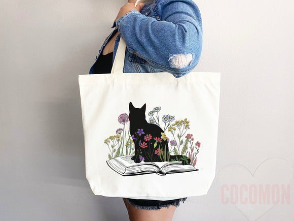 Cat Mom Tote Bag Book Lover Gift For Cat Mom Animal Lover Tote Shopper Cat Lover Bag New Cat Mom Gift for Her Kitten Mom Tote Women's Tote