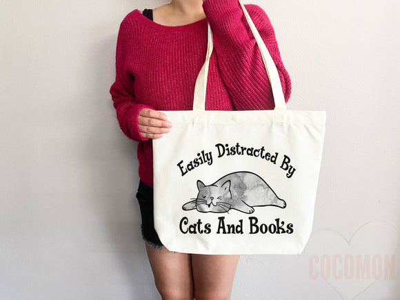 Cat Mom Tote Bag Book Lover Gift For Cat Mom Animal Lover Tote Shopper Cat Lover Bag New Cat Mom Gift for Her Kitten Mom Tote Women's Tote