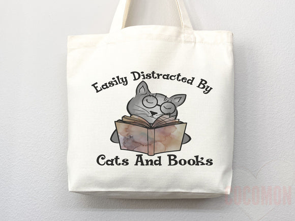 Cat Mom Tote Bag Book Lover Gift For Cat Mom Animal Lover Tote Shopper Cat Lover Bag New Cat Mom Gift for Her Kitten Mom Tote Women's Tote