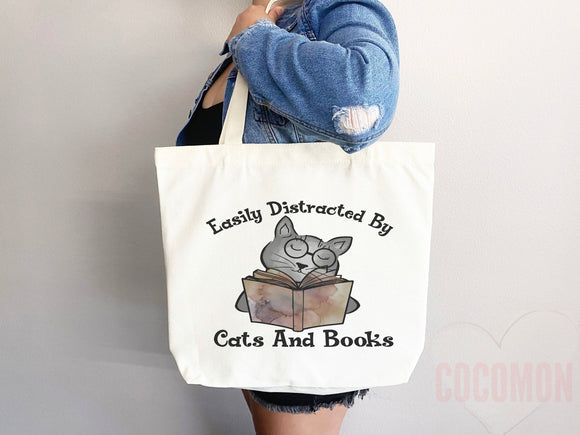 Cat Mom Tote Bag Book Lover Gift For Cat Mom Animal Lover Tote Shopper Cat Lover Bag New Cat Mom Gift for Her Kitten Mom Tote Women's Tote