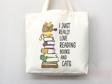 Cat Mom Tote Bag Book Lover Gift For Cat Mom Animal Lover Tote Shopper Cat Lover Bag New Cat Mom Gift for Her Kitten Mom Tote Women's Tote