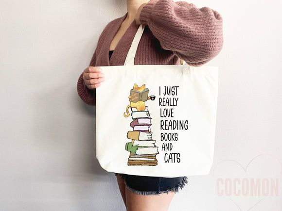 Cat Mom Tote Bag Book Lover Gift For Cat Mom Animal Lover Tote Shopper Cat Lover Bag New Cat Mom Gift for Her Kitten Mom Tote Women's Tote