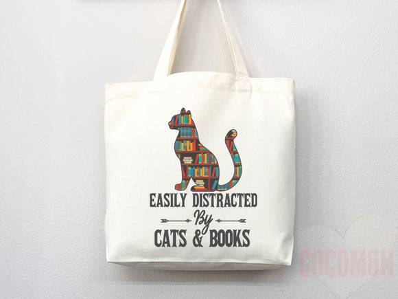 Cat Mom Tote Bag Book Lover Gift For Cat Mom Animal Lover Tote Shopper Cat Lover Bag New Cat Mom Gift for Her Kitten Mom Tote Women's Tote