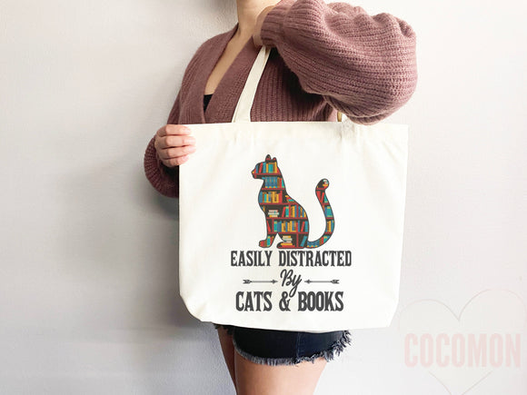 Cat Mom Tote Bag Book Lover Gift For Cat Mom Animal Lover Tote Shopper Cat Lover Bag New Cat Mom Gift for Her Kitten Mom Tote Women's Tote