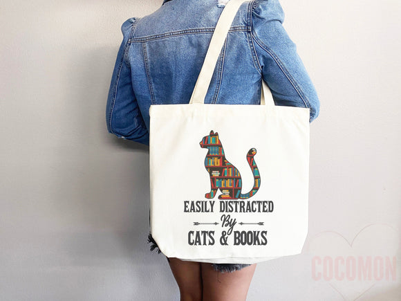 Cat Mom Tote Bag Book Lover Gift For Cat Mom Animal Lover Tote Shopper Cat Lover Bag New Cat Mom Gift for Her Kitten Mom Tote Women's Tote