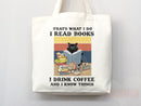 Cat Mom Tote Coffee Lover Tote Bag Book Lover Gift For Cat Mom Animal Lover Tote Shopper Cat Lover Bag New Cat Mom Gift for Her Women's Tote