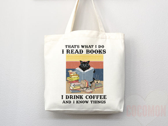 Cat Mom Tote Coffee Lover Tote Bag Book Lover Gift For Cat Mom Animal Lover Tote Shopper Cat Lover Bag New Cat Mom Gift for Her Women's Tote