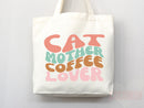 Cat Mom Tote Bag Coffee Lover Gift For Cat Mom Animal Lover Tote Shopper Cat Lover Bag New Cat Mom Gift for Her Kitten Mom Women's Tote Bag