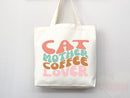 Cat Mom Tote Bag Coffee Lover Gift For Cat Mom Animal Lover Tote Shopper Cat Lover Bag New Cat Mom Gift for Her Kitten Mom Women's Tote Bag