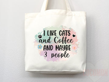 Cat Mom Tote Bag Coffee Lover Gift For Cat Mom Animal Lover Tote Shopper Cat Lover Bag New Cat Mom Gift for Her Kitten Mom Women's Tote Bag