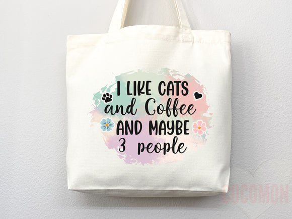 Cat Mom Tote Bag Coffee Lover Gift For Cat Mom Animal Lover Tote Shopper Cat Lover Bag New Cat Mom Gift for Her Kitten Mom Women's Tote Bag