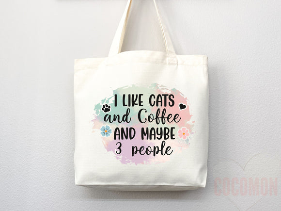 Cat Mom Tote Bag Coffee Lover Gift For Cat Mom Animal Lover Tote Shopper Cat Lover Bag New Cat Mom Gift for Her Kitten Mom Women's Tote Bag