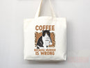 Cat Mom Tote Bag Coffee Lover Gift For Cat Mom Animal Lover Tote Shopper Cat Lover Bag New Cat Mom Gift for Her Kitten Mom Women's Tote Bag