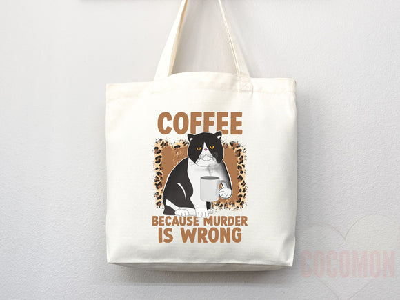Cat Mom Tote Bag Coffee Lover Gift For Cat Mom Animal Lover Tote Shopper Cat Lover Bag New Cat Mom Gift for Her Kitten Mom Women's Tote Bag